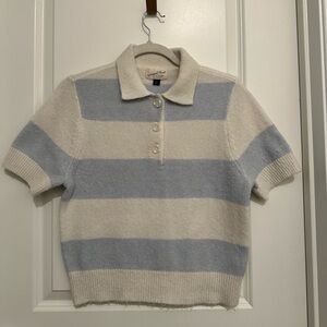 Striped Polo Sweater-Top